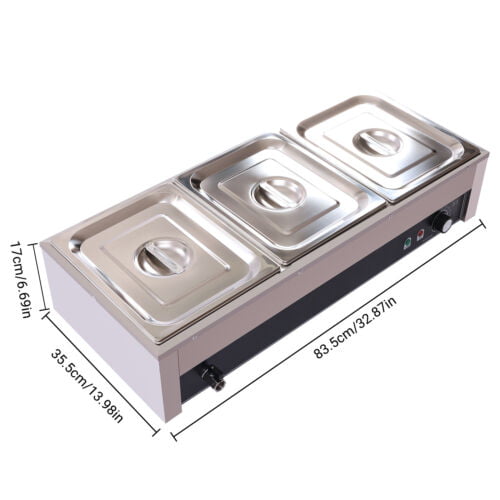 Food Warmer Steam Table Countertop 2-Pan Station Stainless Steel 110V