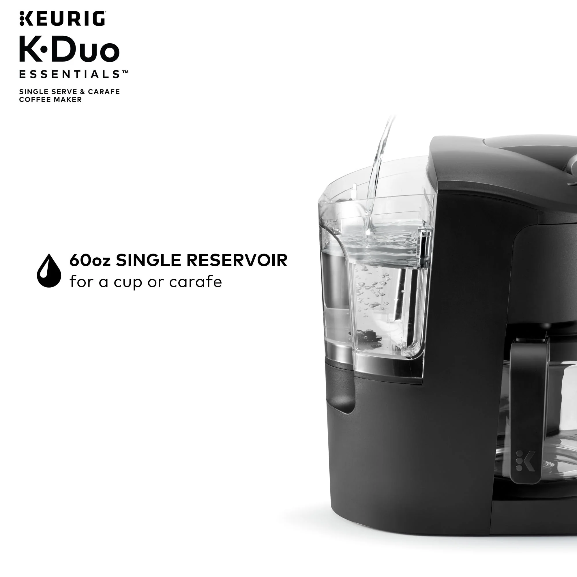 Keurig K - Duo Essentials Black Single - Serve K - Cup Pod Coffee Maker, Black