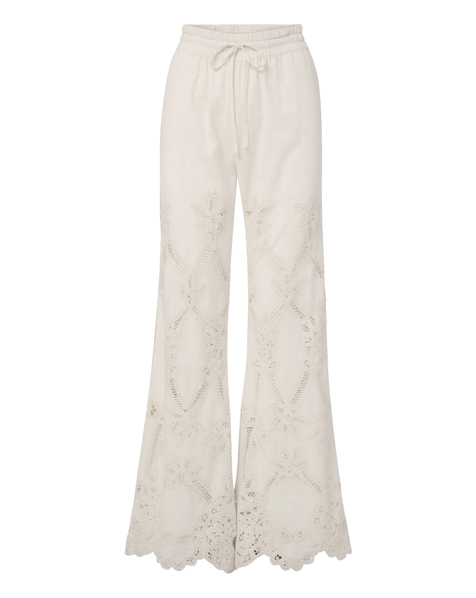 Daisy Wide-Leg Eyelet Pant