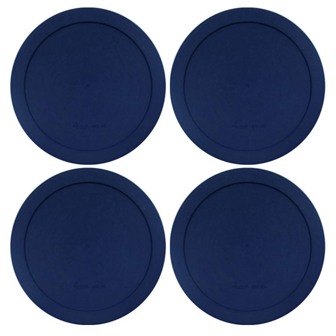 Wood Grip | Lids for Pyrex and Anchor Round Glass Containers | Lids for Pyrex Glass Containers | Replacement Lids (Blue, 4 Cups, 4 Pack)