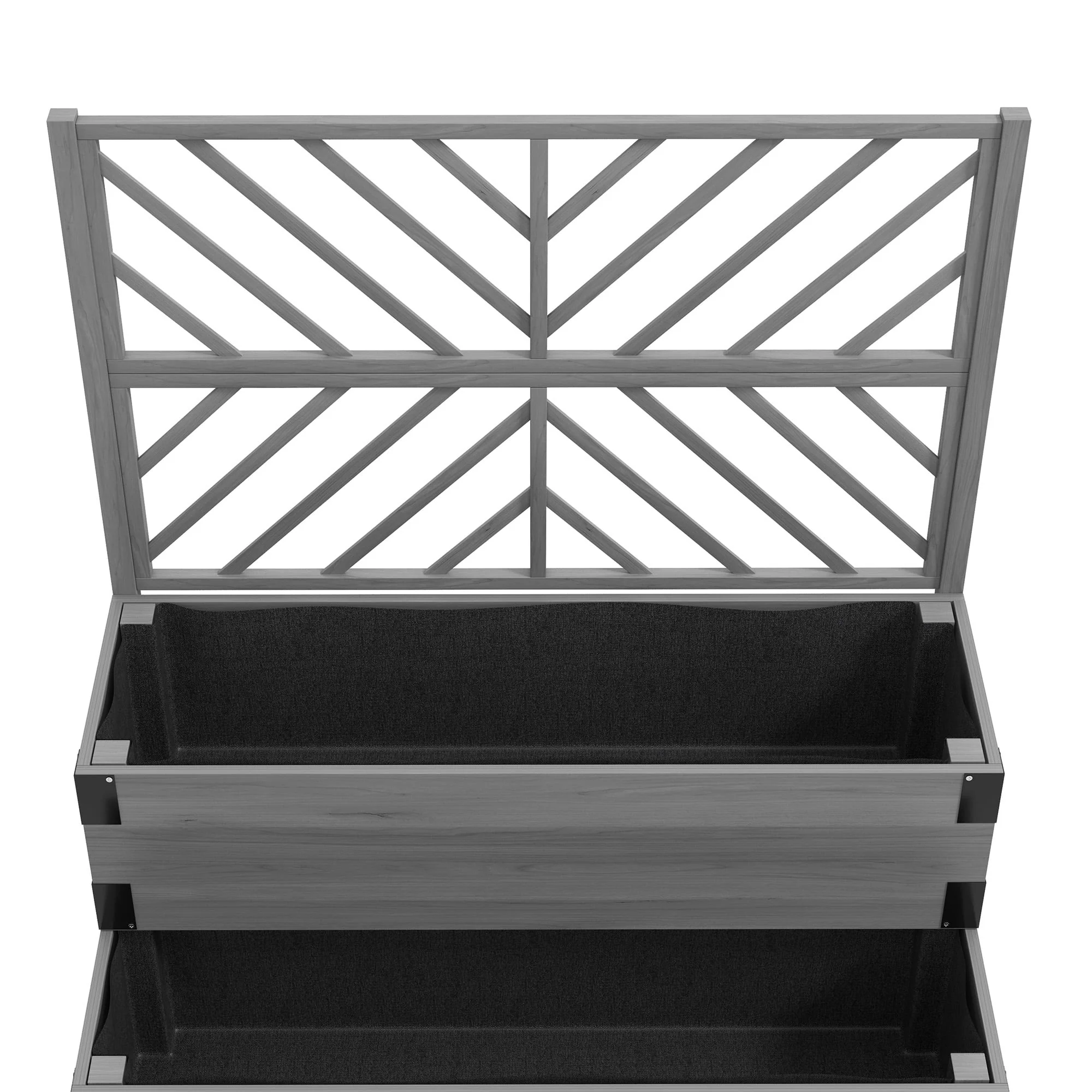 Outsunny 2 Tier Trellis Planter, 47.2�?x 15.7�?x 31.5�? Natural, Wood Garden Planter Box