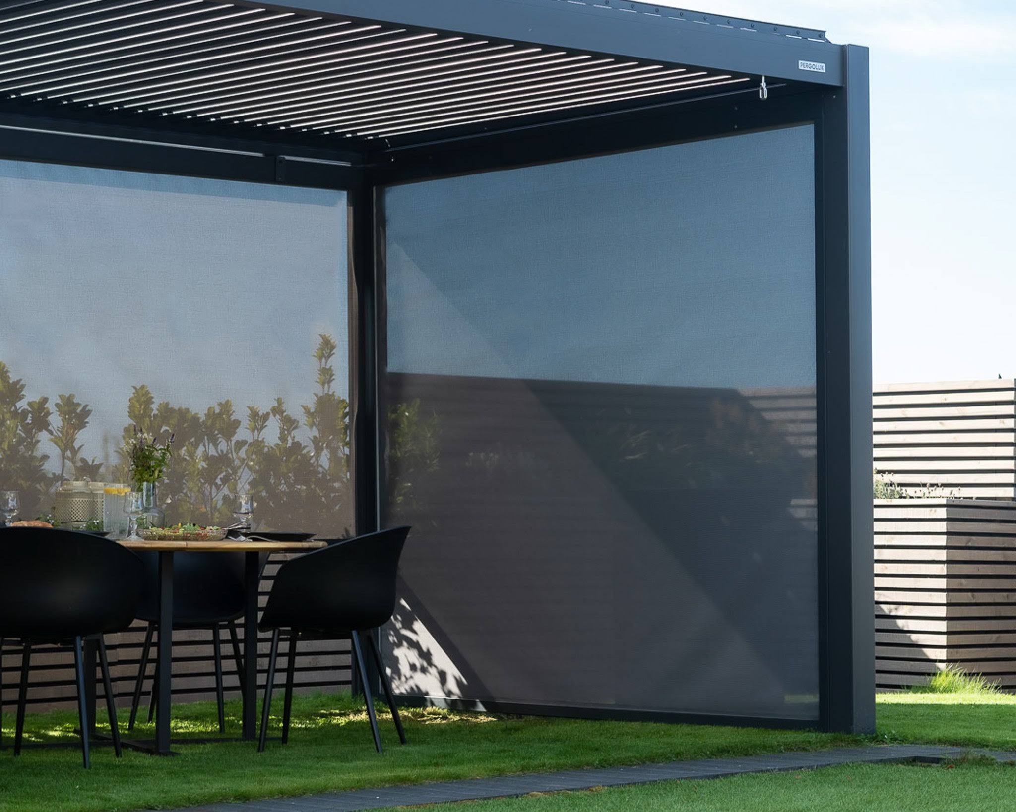 PERGOLUX Screen - Height Adjustable Sun & Privacy Screen for Pergola Anthracite / 10'