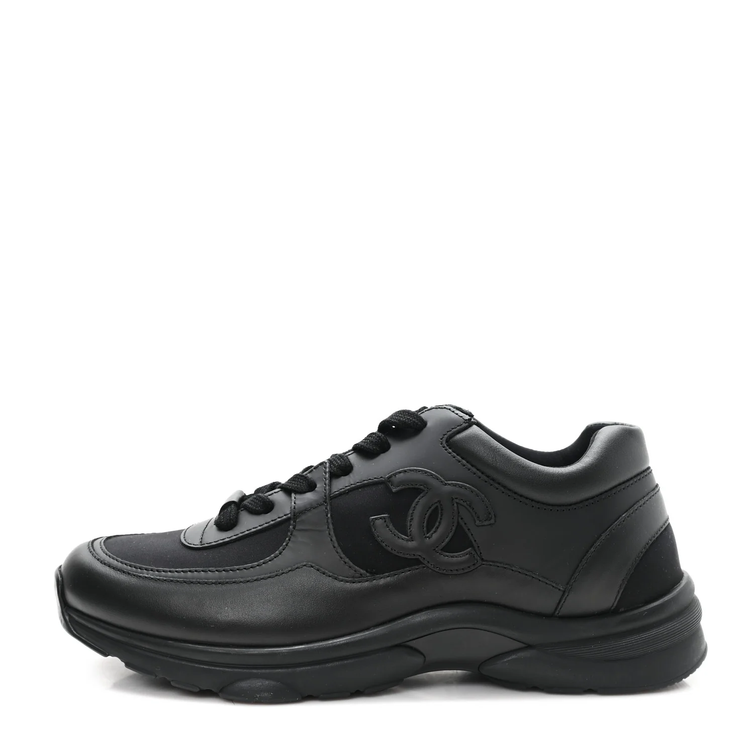Calfskin Lambskin CC Uniform Sneakers 41 Black