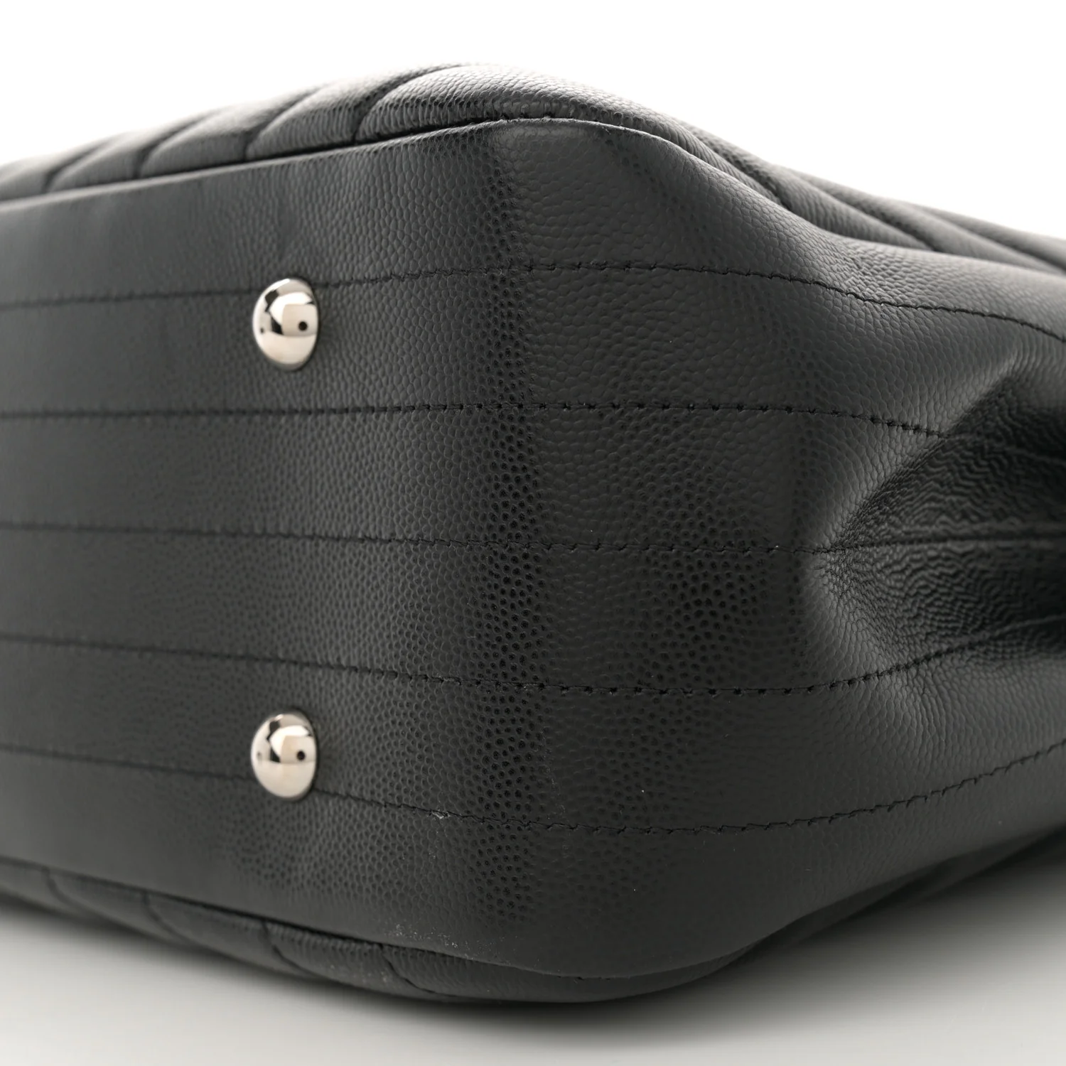Caviar Chevron Quilted Large Shopping Tote Tote Black