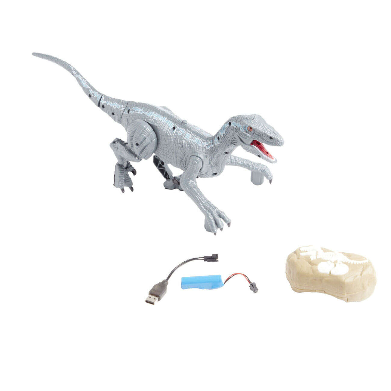 Vélociraptor radiocommandé sonore et lumineux