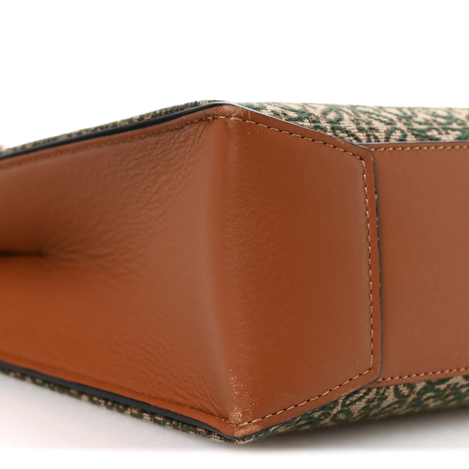Jacquard Anagram Calfskin Buckle Tote Green