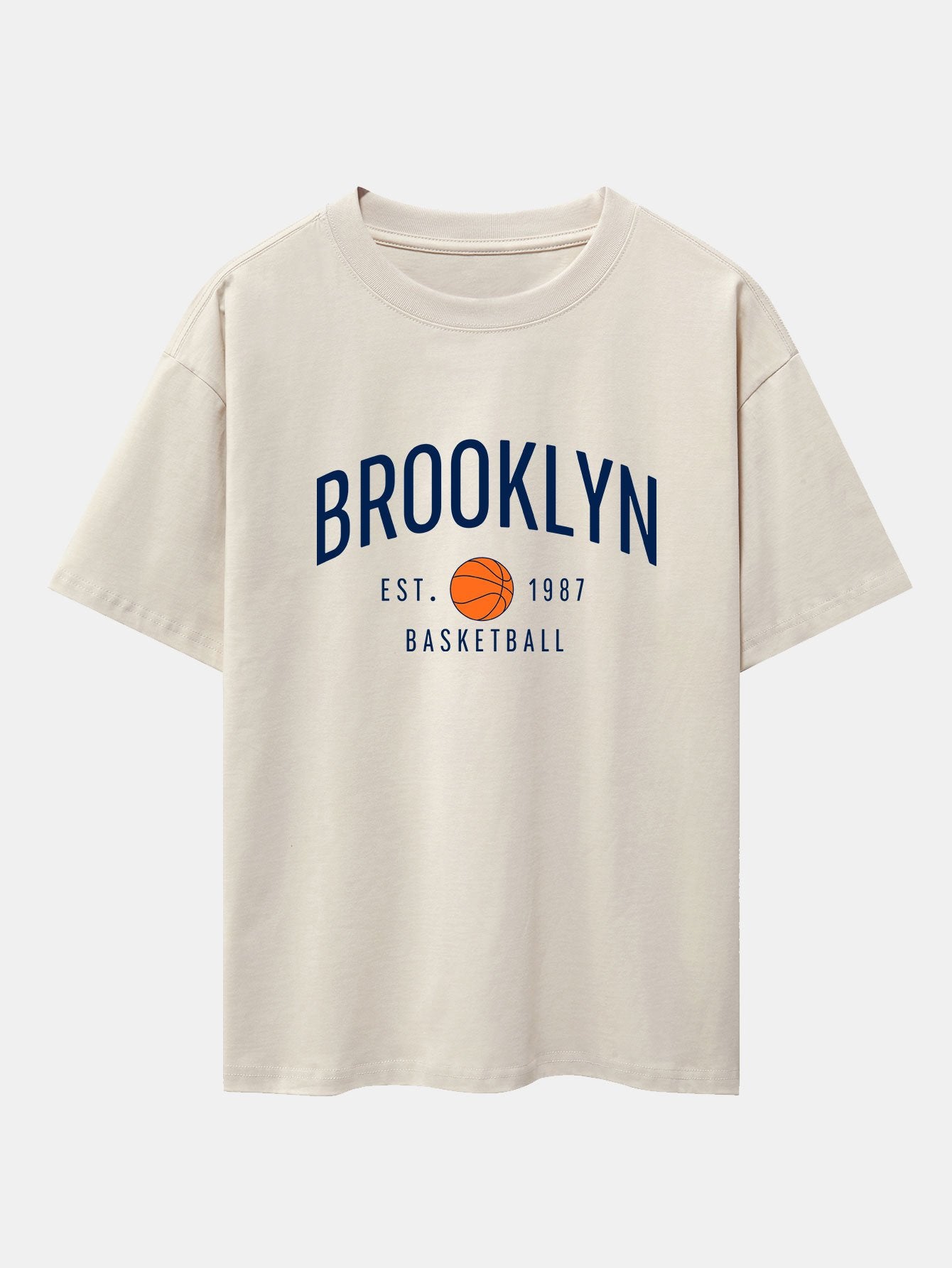 T-shirt oversize à épaules tombantes imprimé basketball Brooklyn