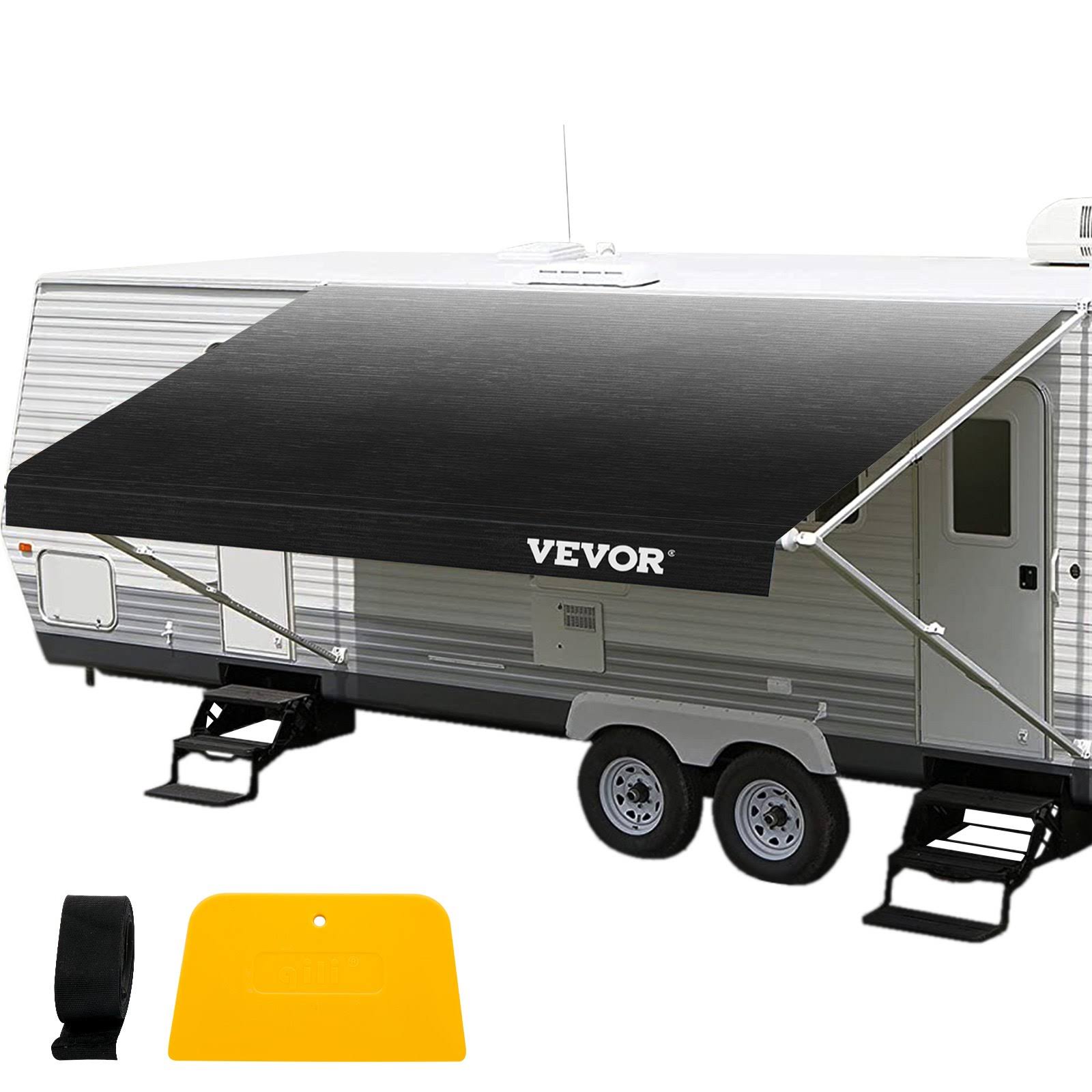 VEVOR RV Awning 20 ft Awning Replacement Fabric 19 ft 2 in Premium Grade Waterproof Vinyl Universal Outdoor Canopy RV Replacement Fabric for Camper