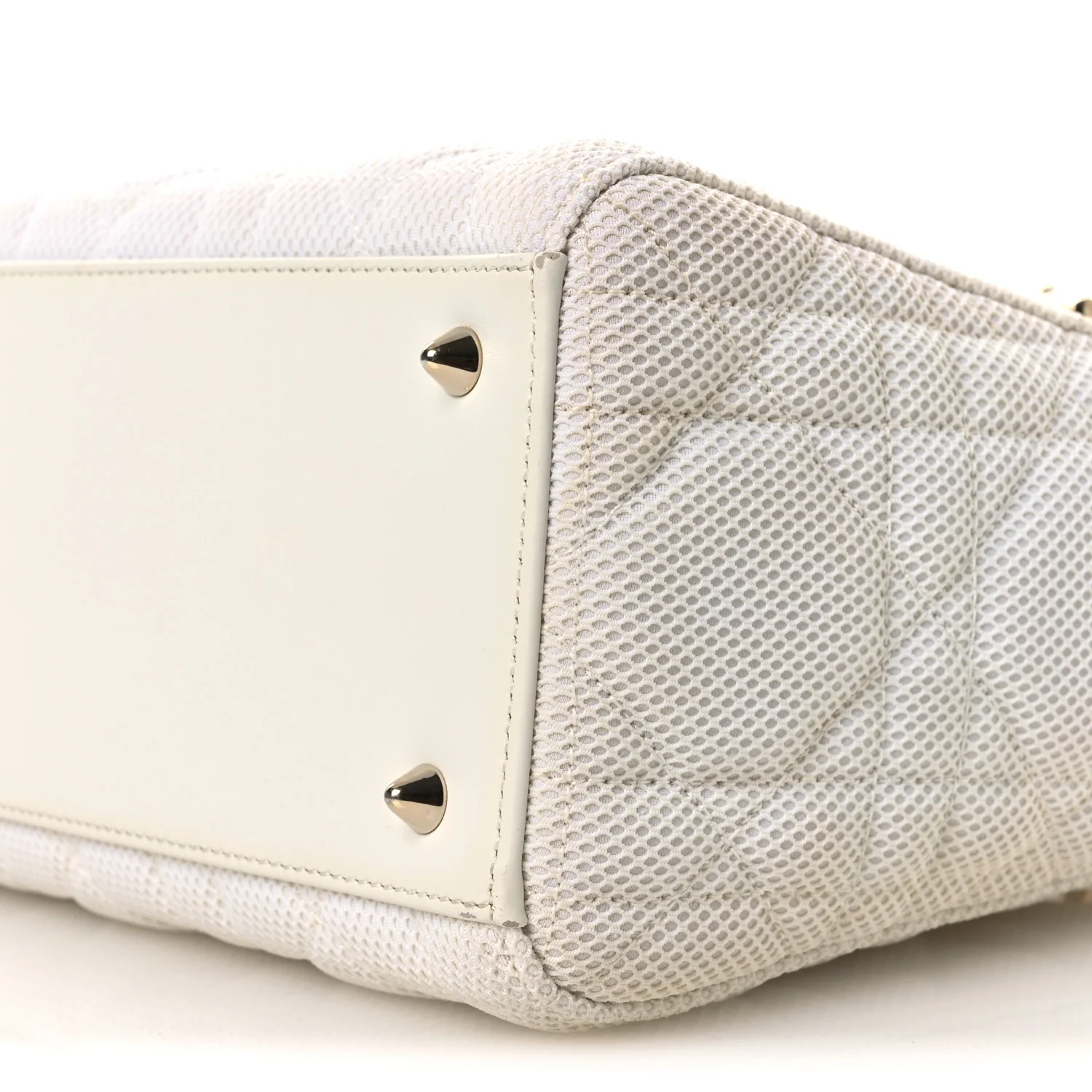 Macrocannage Technical Fabric Medium Lady Dior White