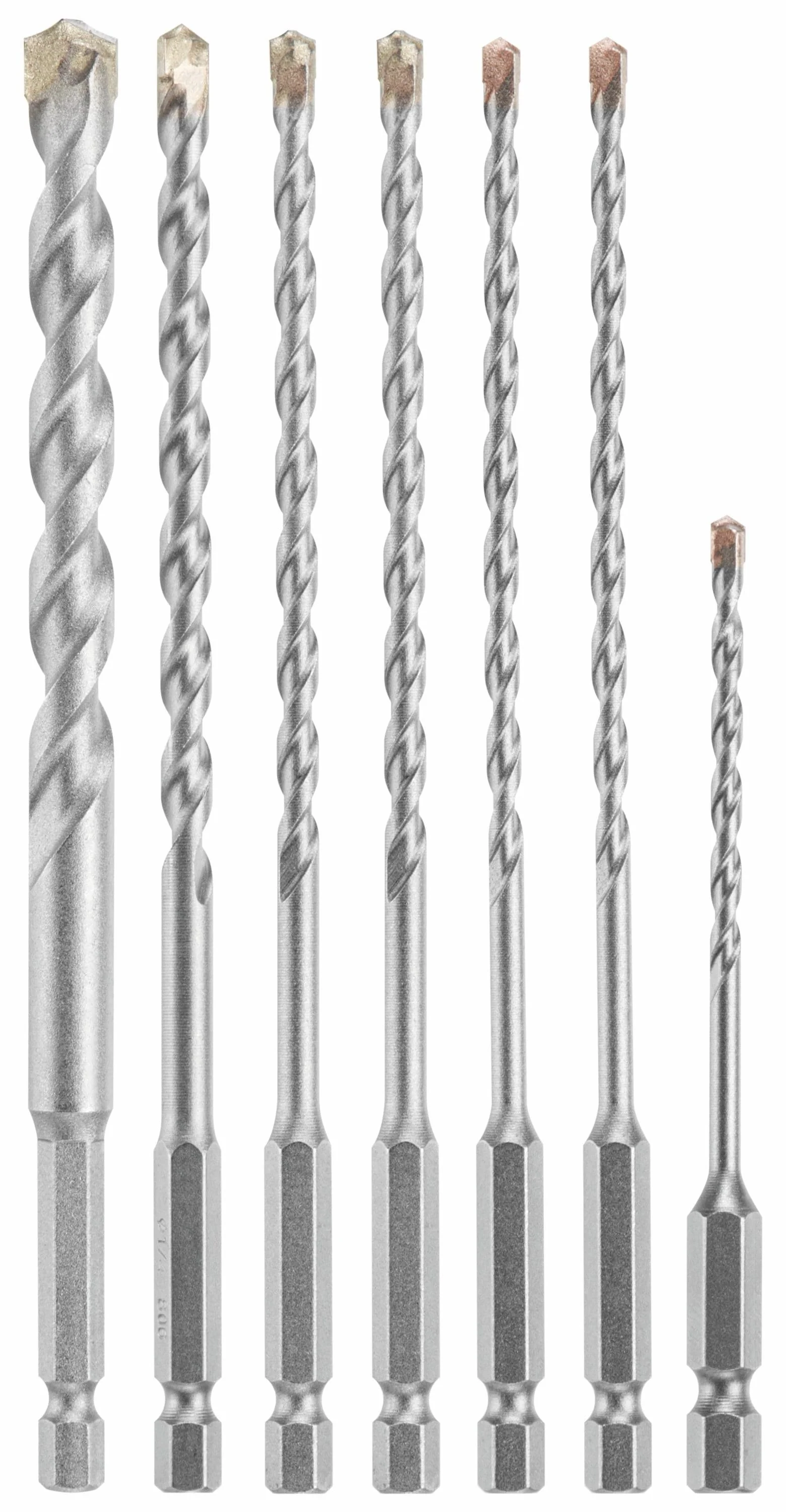 Impact Tough 7 -Piece High-speed steel Masonry Drill Bit Set For Hammer drill