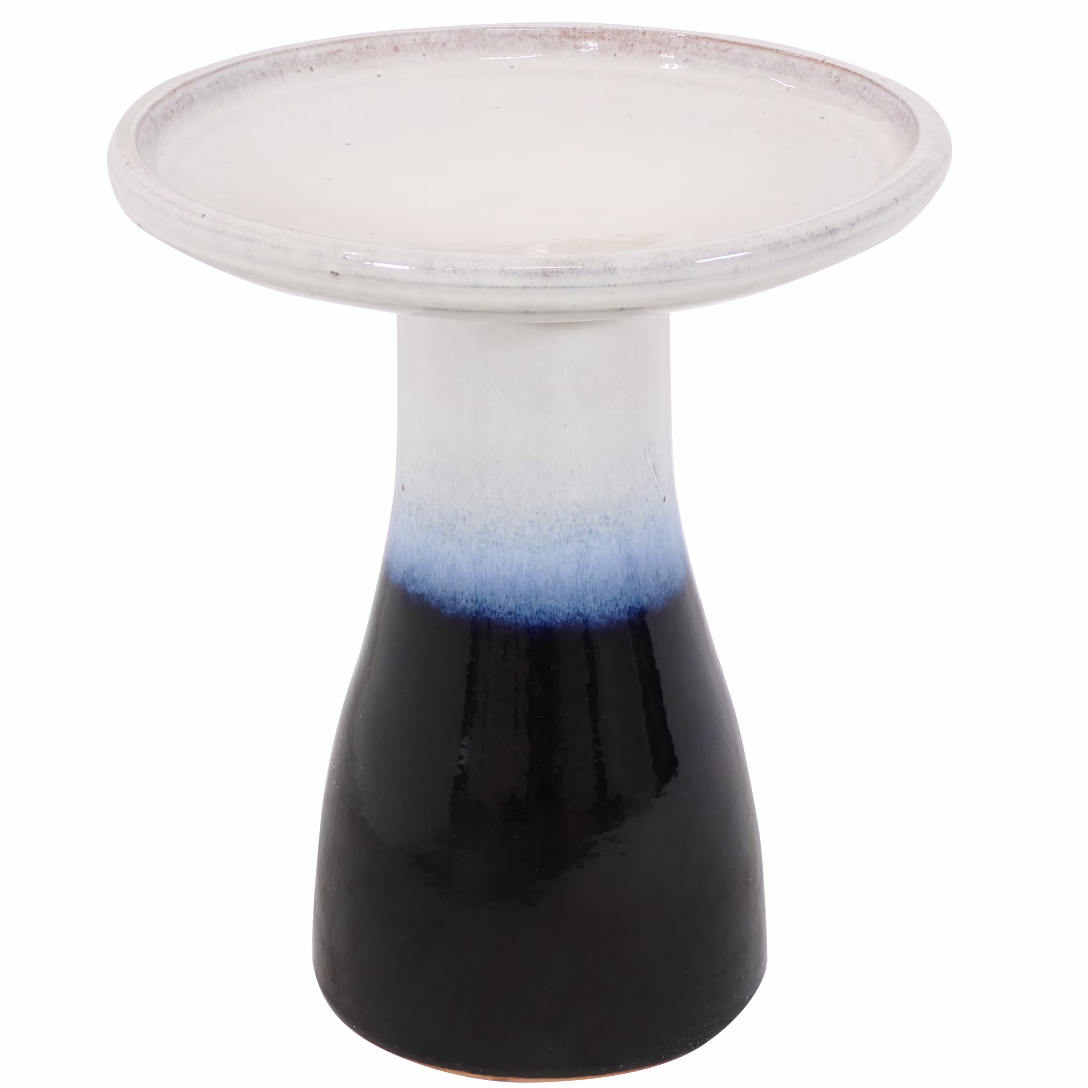 Freestanding Ceramic Outdoor Bird Bath, Glazed, UV-Resistant Galaxy Blue Finish(Galaxy Blue) - Image 9