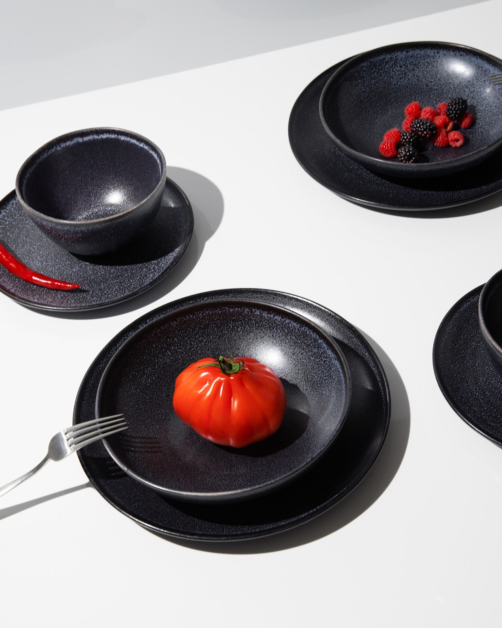 TURMALINA - TABLEWARE SET BLACK 8 PIECES