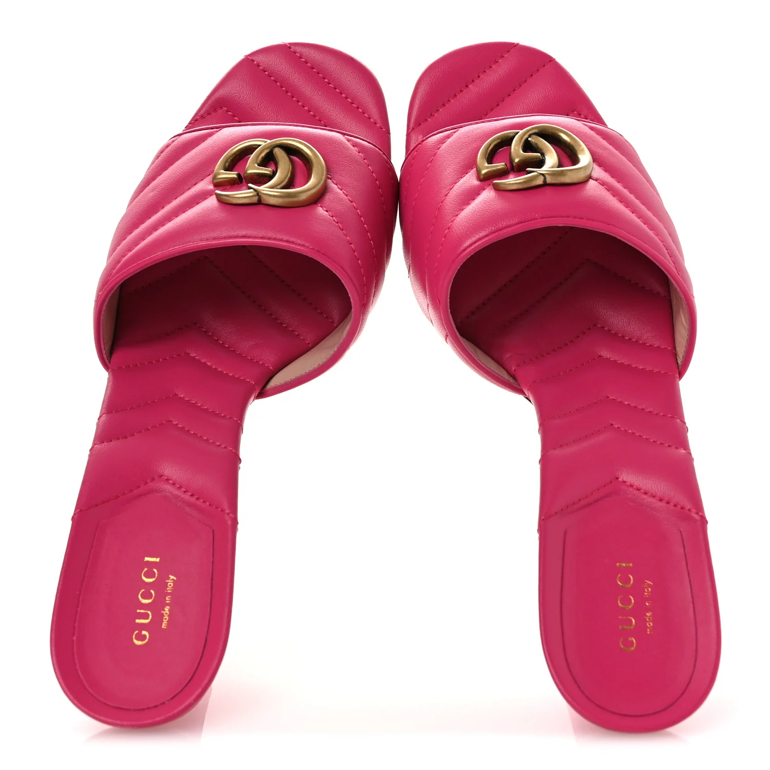 Nappa Matelasse GG Marmont 75mm Slide Sandals 41 Box Pink