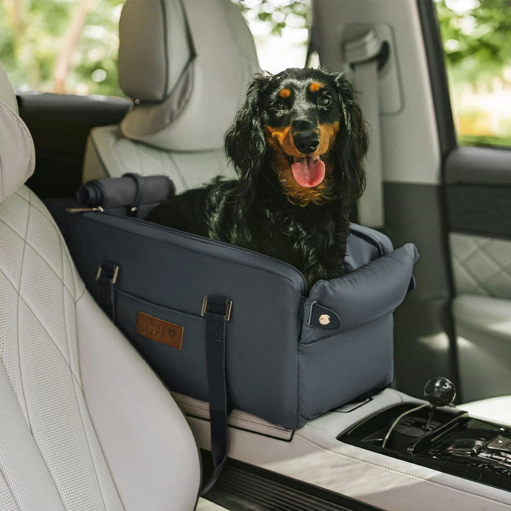 Deluxe Faux Leather Safety Center Console Pet Car Seat and Cat & Dog Carrier - Urban Voyager