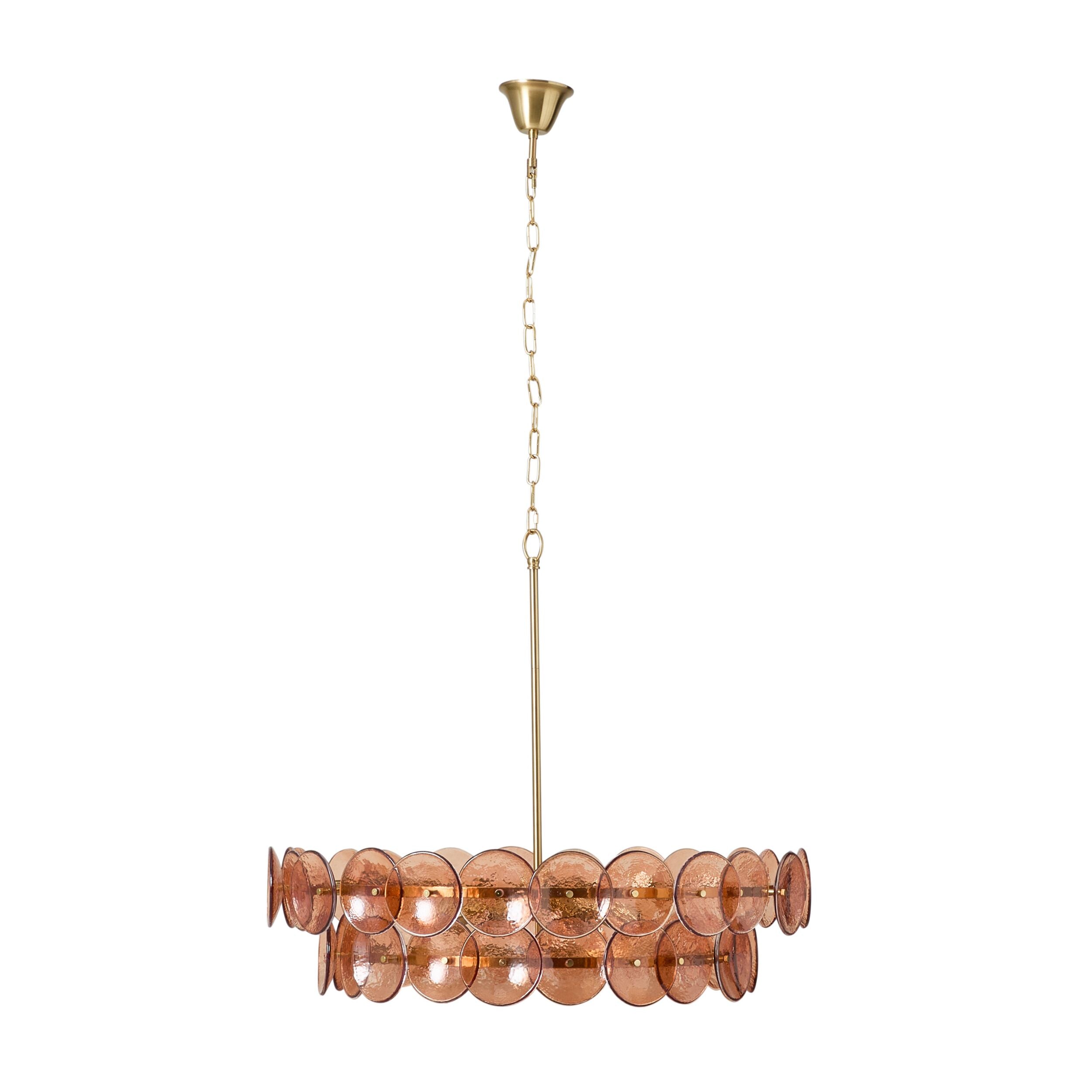 Sonny 8 Light Glass Chandelier Amber 80cm Package