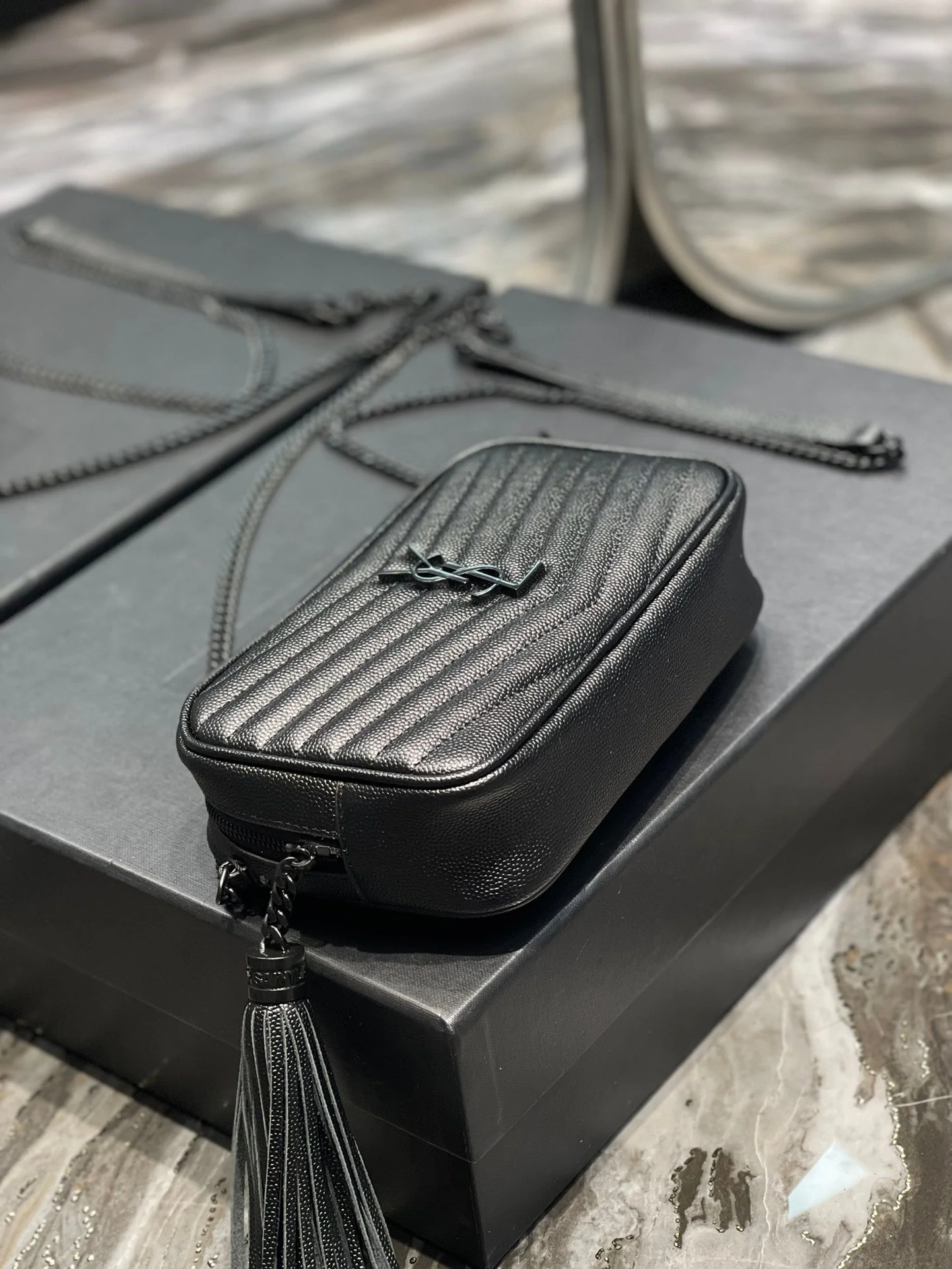 Ysl Loulou Mini Camera Bag 18cm Black