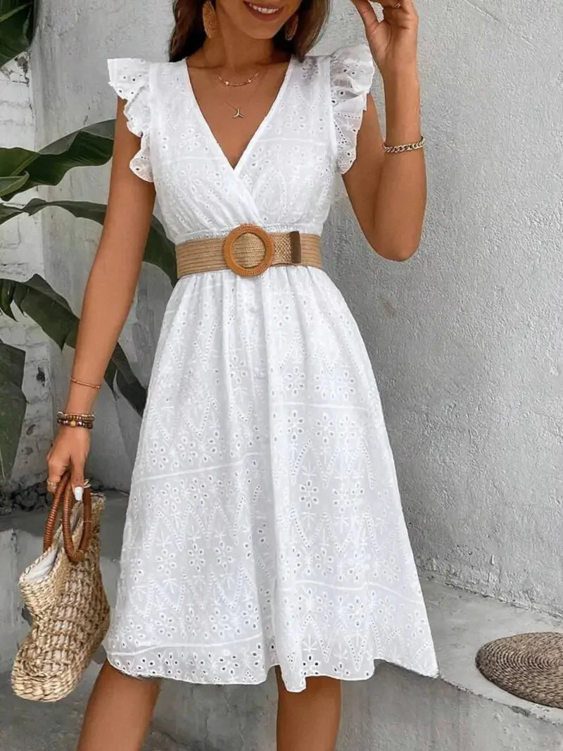 Robe à manches papillon