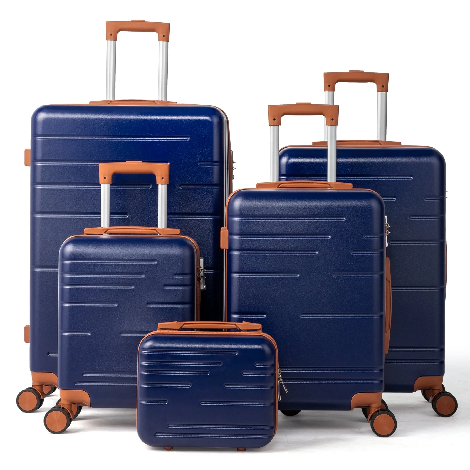 Zimtown Luggage 3 Piece Set Suitcase ABS Hardside Lightweight with TSA Lock Spinner Wheels, Beige