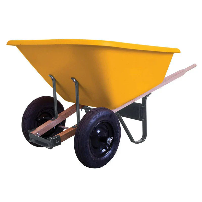 Brouette en polyéthylène de 8 pi³ avec roues jumelées – Construction en plastique durable