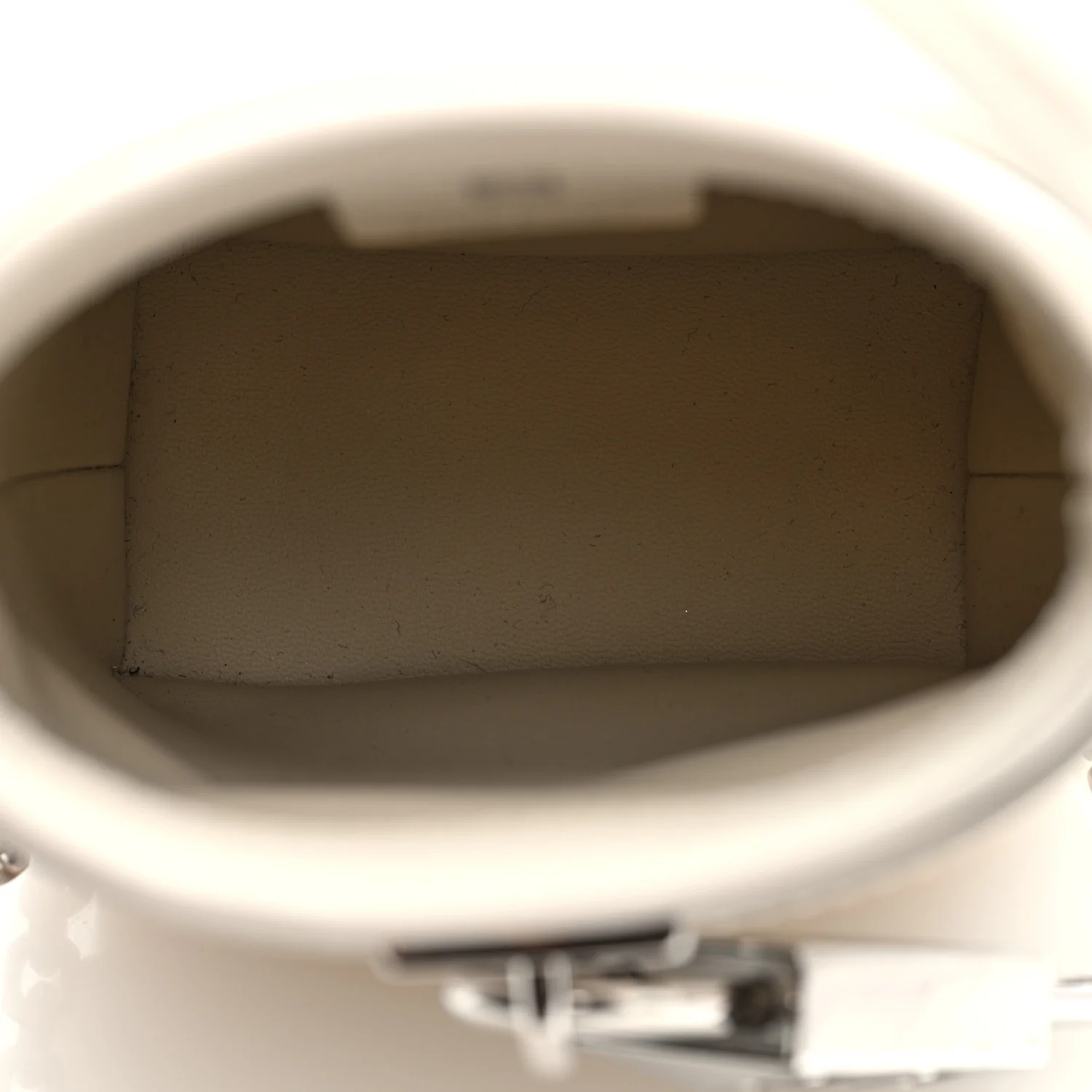 Box Calfskin Micro Shark Lock Bucket Bag White