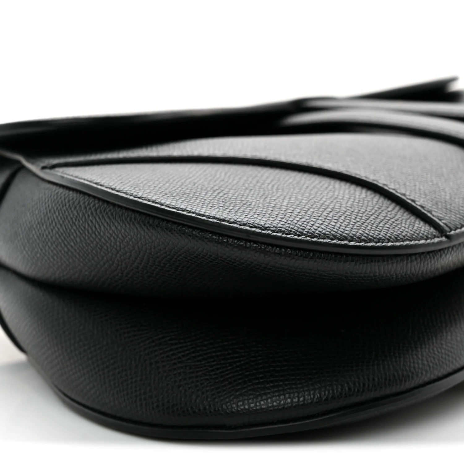 Grained Calfskin Saddle Bag Black
