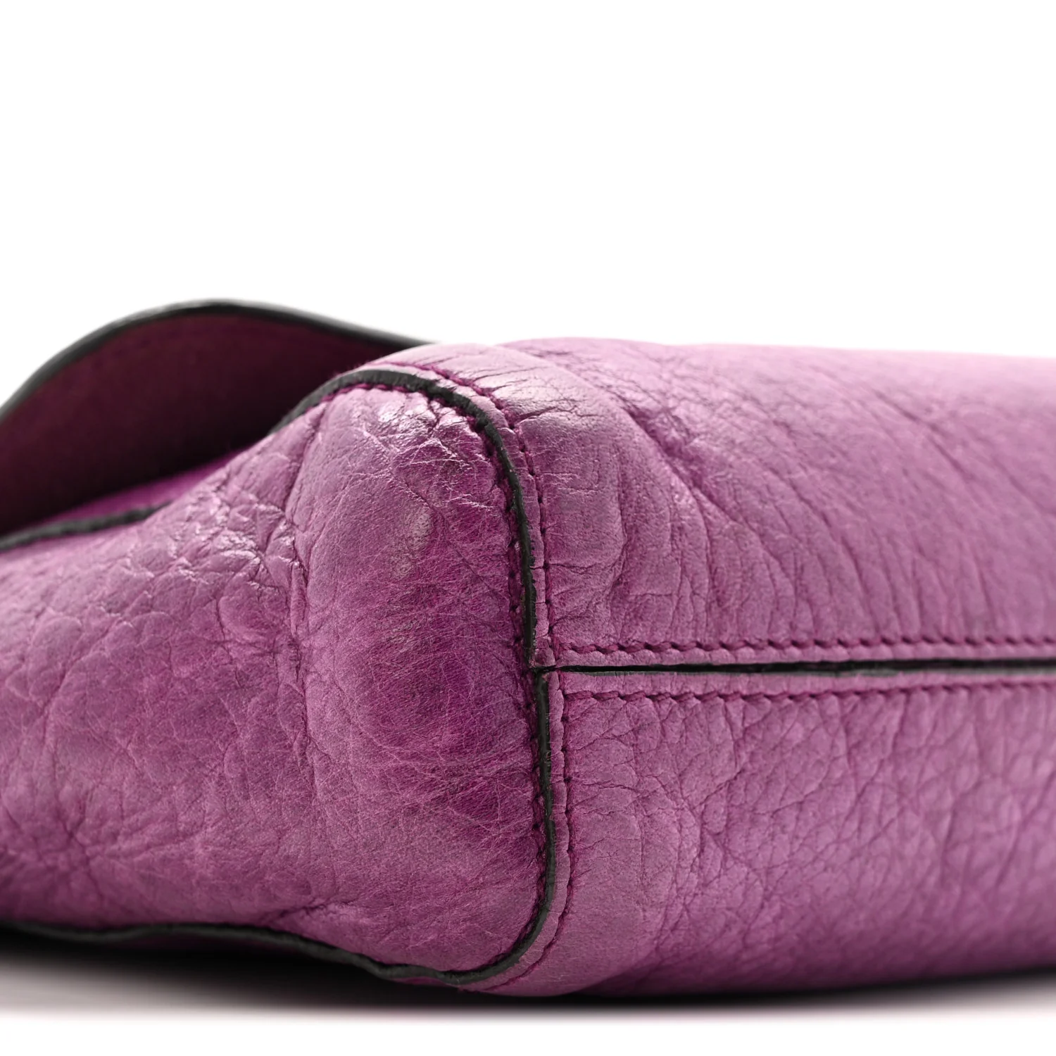 Heavy Grain Calfskin Small Margaret Crossbody Purple