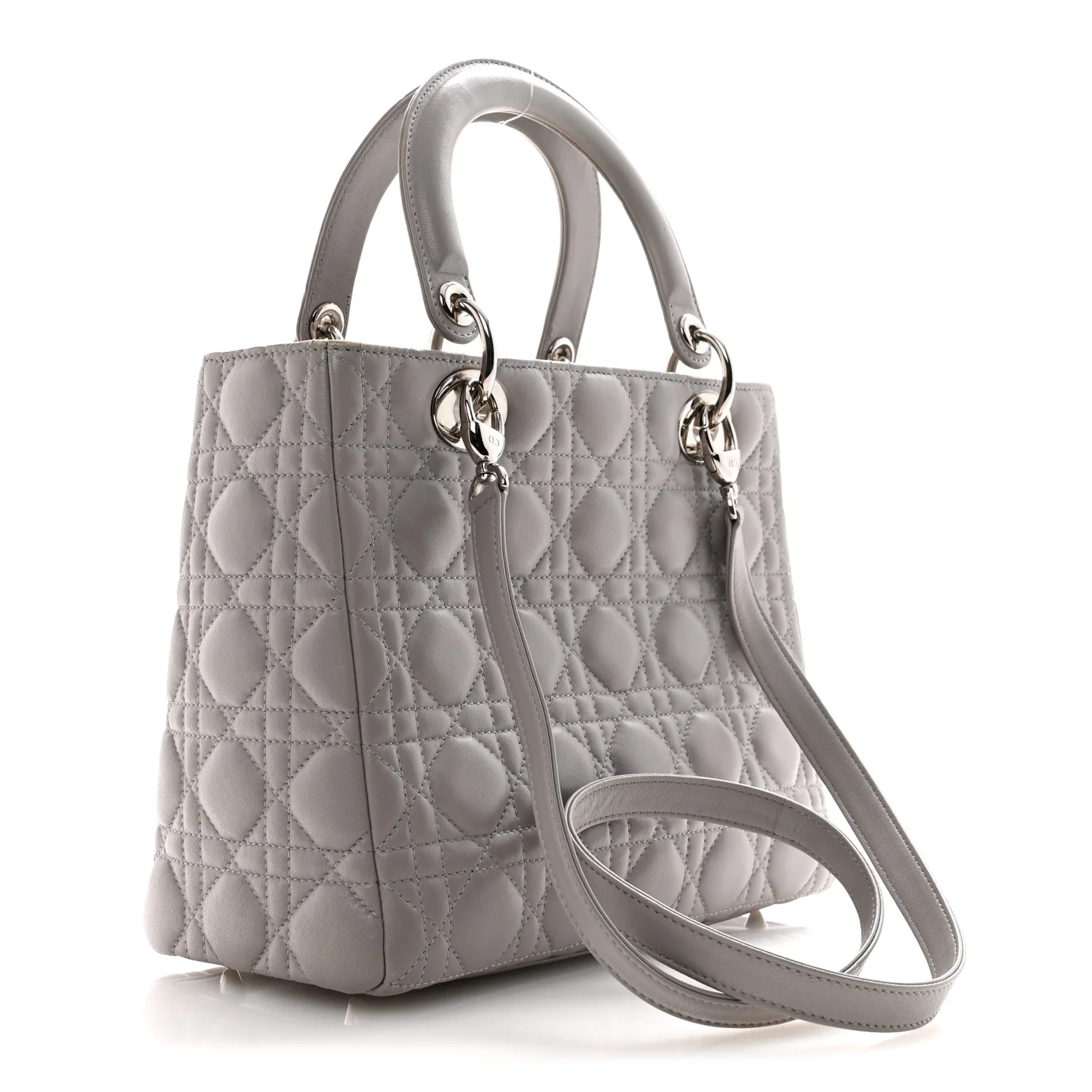 Lambskin Cannage Medium Lady Dior Grey