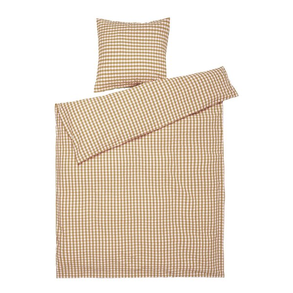 Bæk&Bølge krepp sengesett 140x220 cm karamell/offwhite