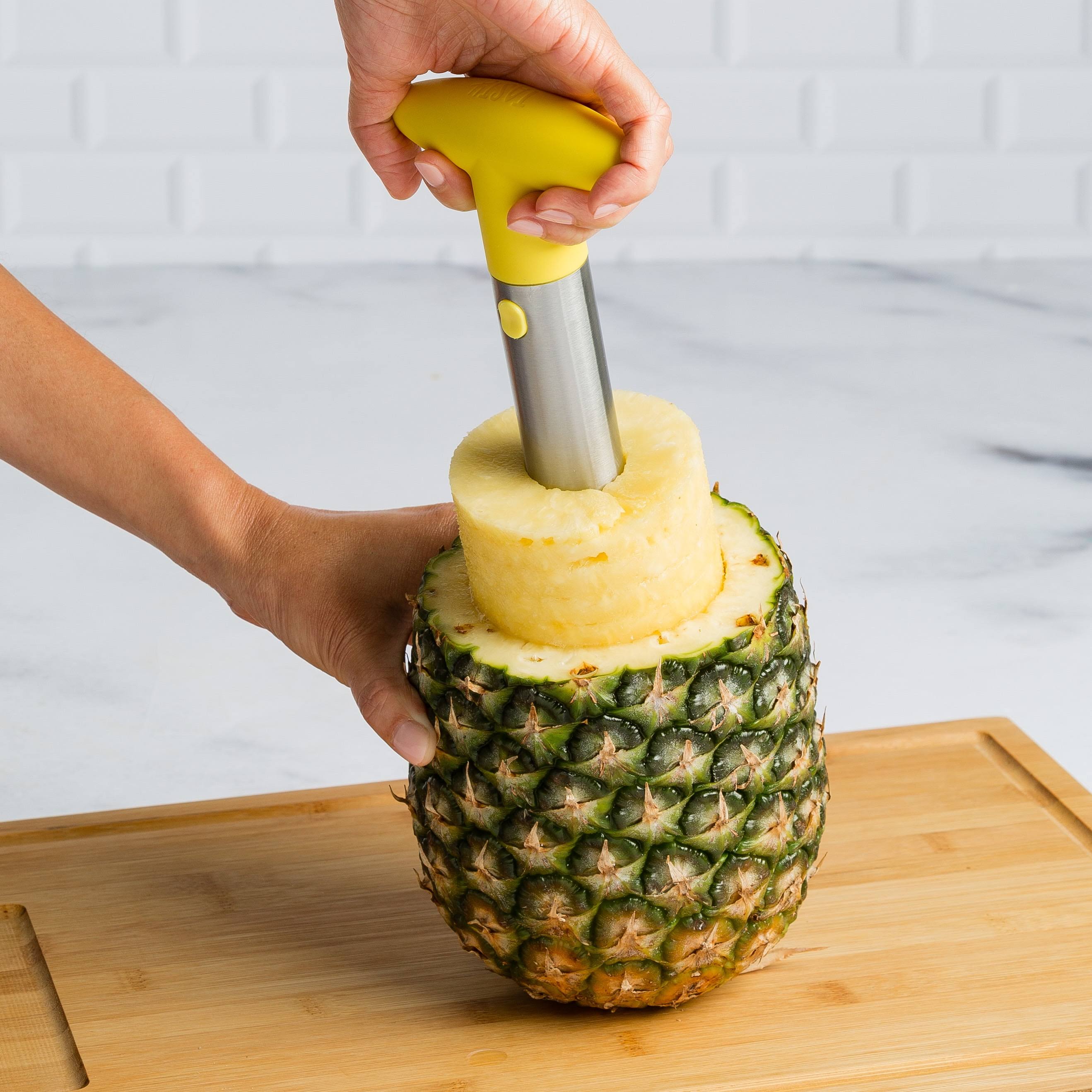 Tasty Stainless Steel Pineapple Corer Slicer Cutter, Yellow