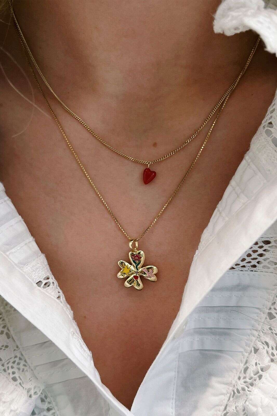 Anna Nina gold plated heart beat ketting