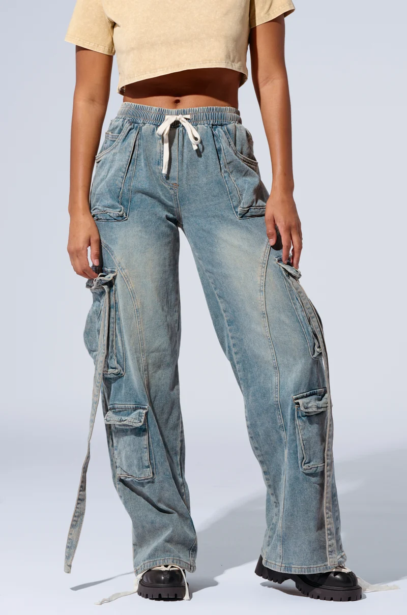 THINK ABOUT IT DENIM CARGO PANT - Akira Store