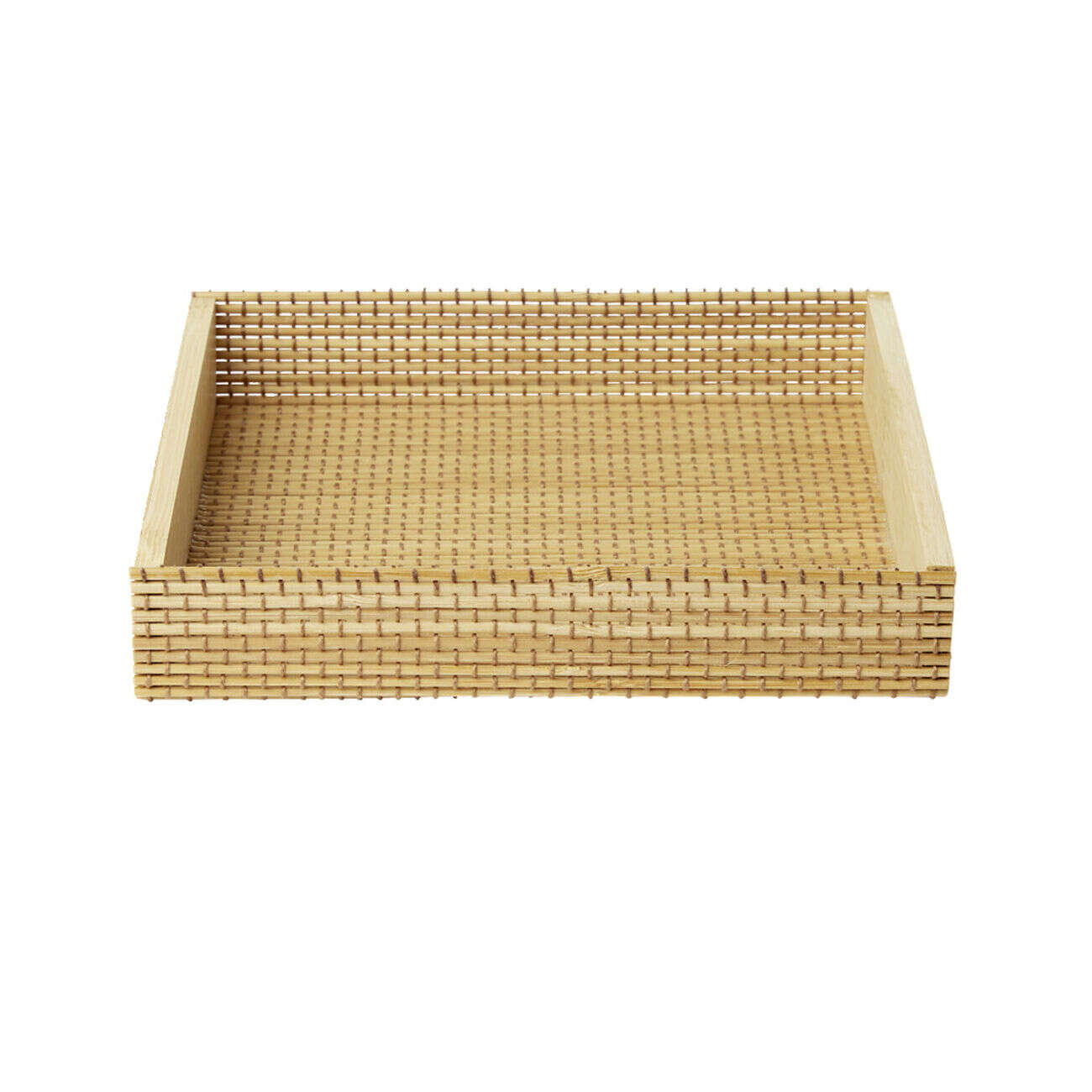 Boîte de rangement en bambou 15x15xH3cm