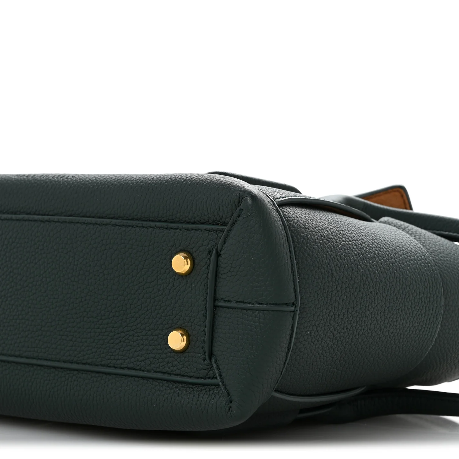 Grained Calfskin Maxi Intrecciato Small Arco Pine Green
