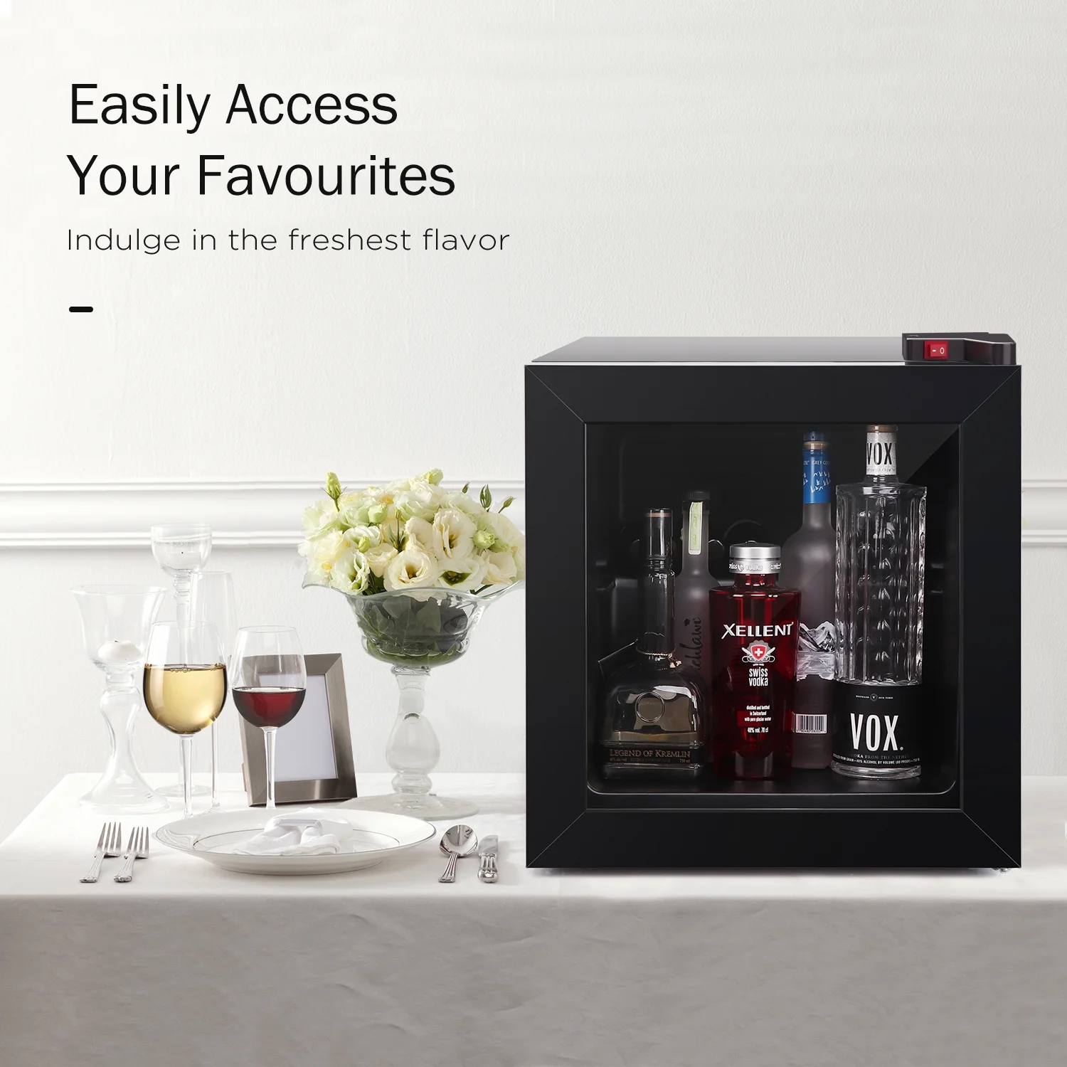 1.1 Cu Ft Countertop Mini Display Freezer with Glass Door Perfect for Liquor and Ice Cream - Image 4