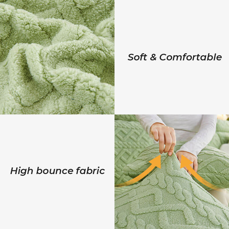 Full Wrap Soft Fleece Stretch Sectional Couch Cover