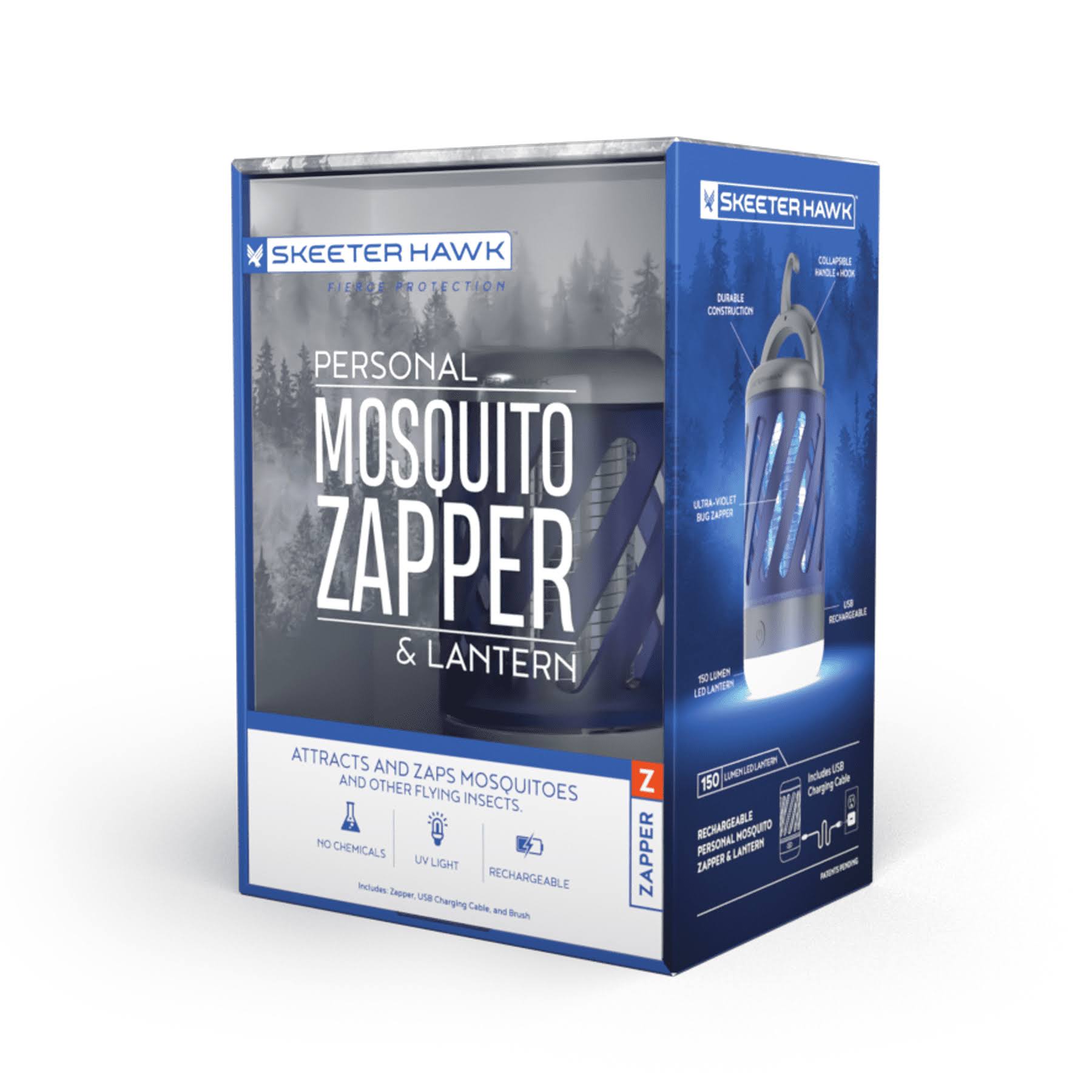 Skeeter Hawk Outdoor Mosquito Zapper with LED Lantern, USB Rechargeable