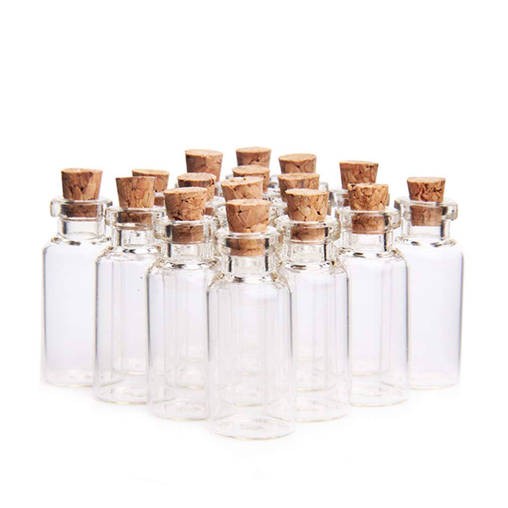 HeiHy UUYYEO 5ml Empty Clear Glass Bottles Jars with Corks Miniature Glass Bottle Wedding Favors 12 Pcs