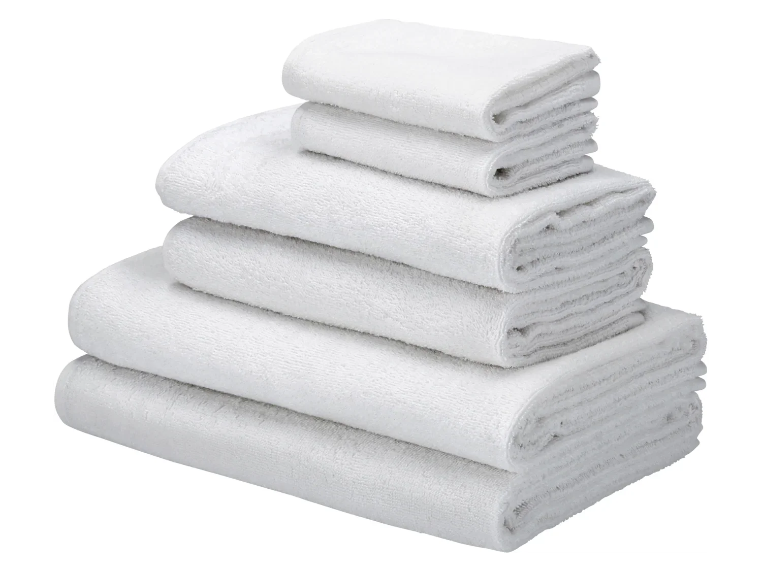LIVARNO home Lot de 6 serviettes de toilette en ponge