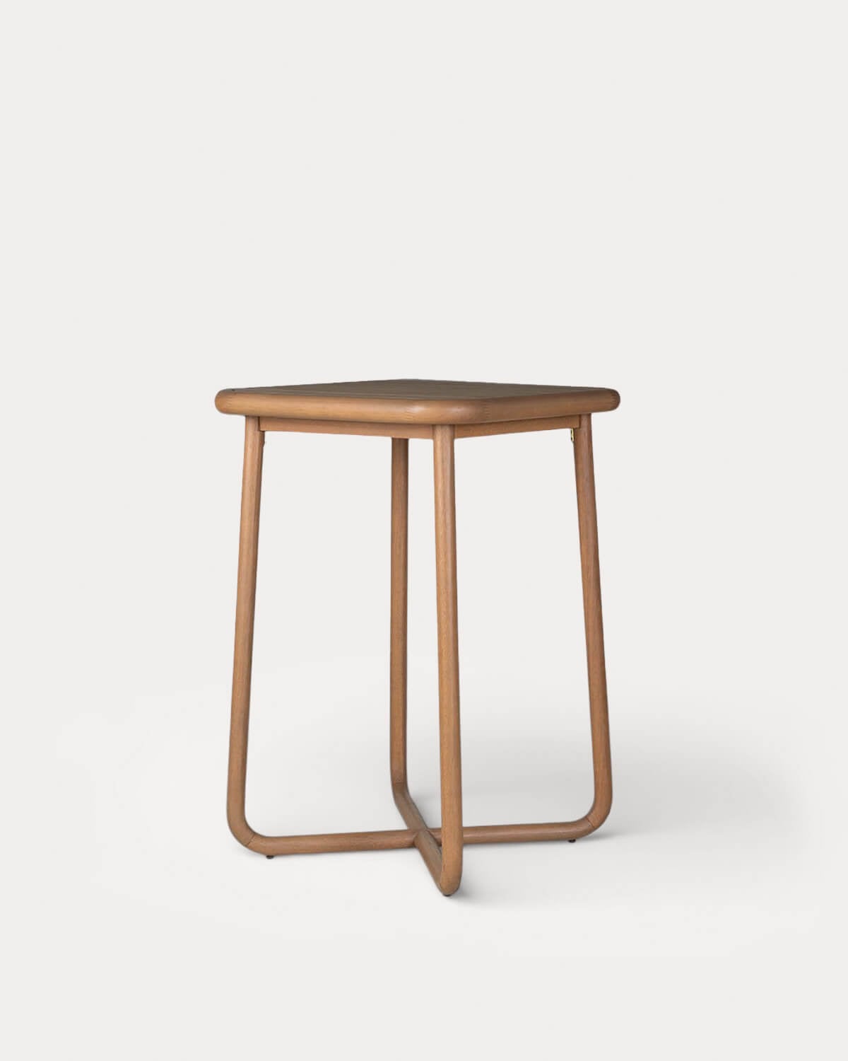 Edvard - Mesa Alta Cuadrada de Madera de Eucalipto (70x70 cm) Edvard