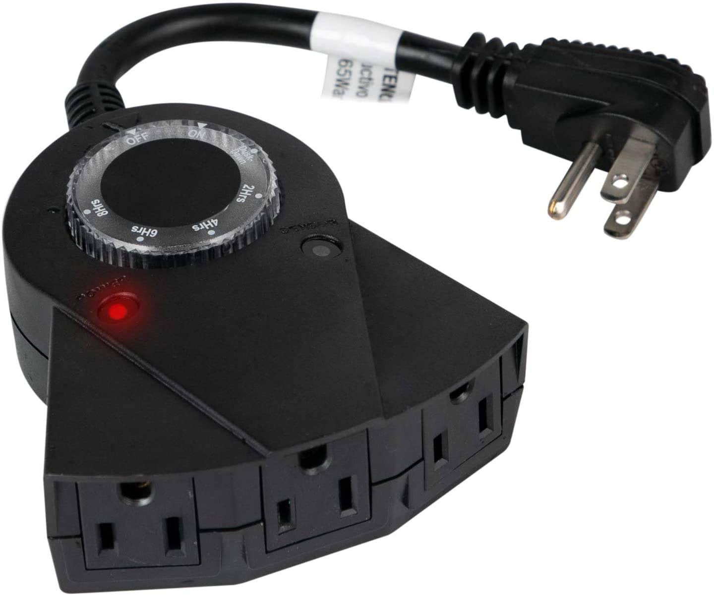 Brightown Outdoor Light Timer Waterproof, 24 Hours Plug in Timer with 2, 4, 6 or 8 Hours Countdown Mode, 3 Grounded Electrical Outlet for Outdoor