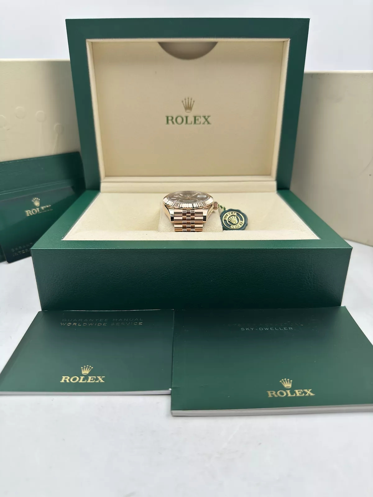 [Super Clone]RLX  Sky-Dweller 42mm Rose Gold Rhodium Dial Jubilee - 336935
