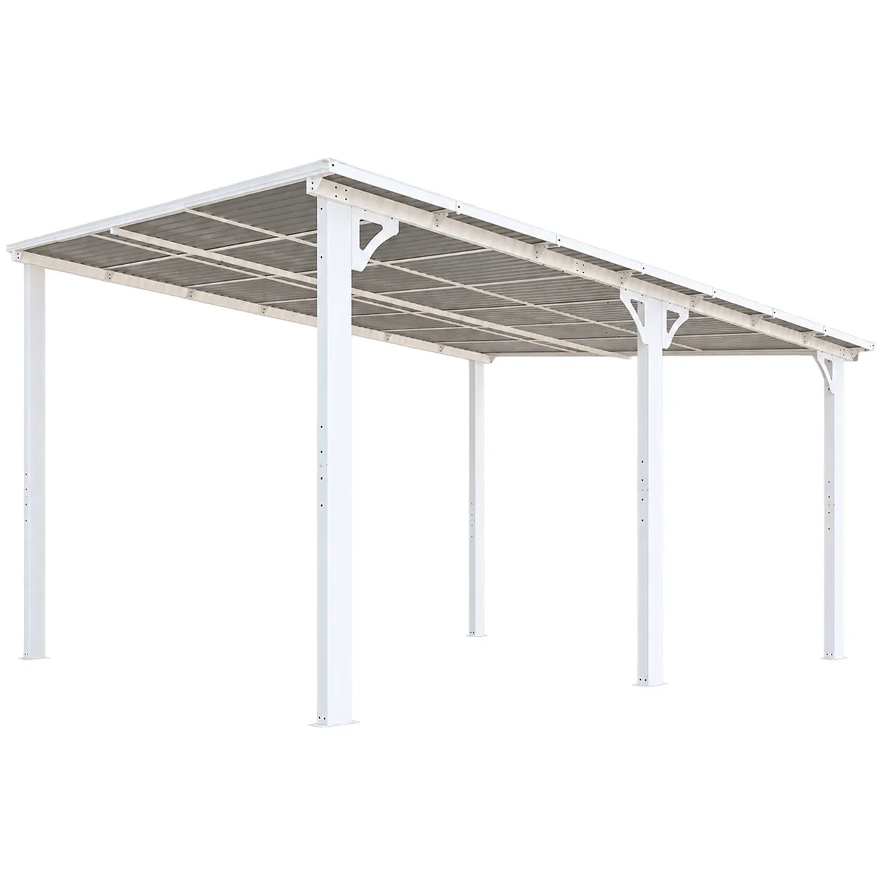AECOJOY 12' x 14' Hardtop Gazebo Outdoor Aluminum Pergola for Garden, Patio, Backyard-White