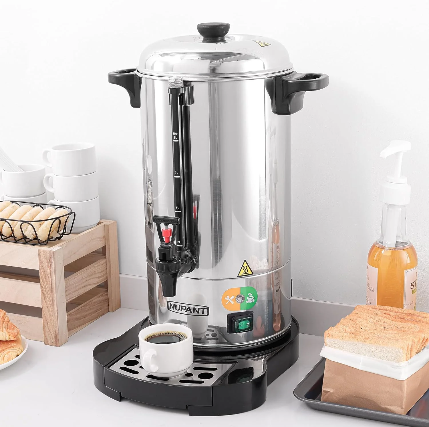 Cafetière professionnelle 100 tasses, 15 L, acier inoxydable 304