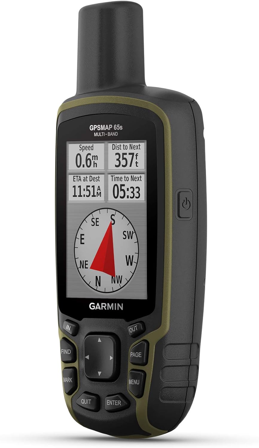 Garmin GPSMAP 65s  Button-Operated Handheld with Altimeter and Compass  Expanded Satellite Support and Multi-Band Technology  2.6