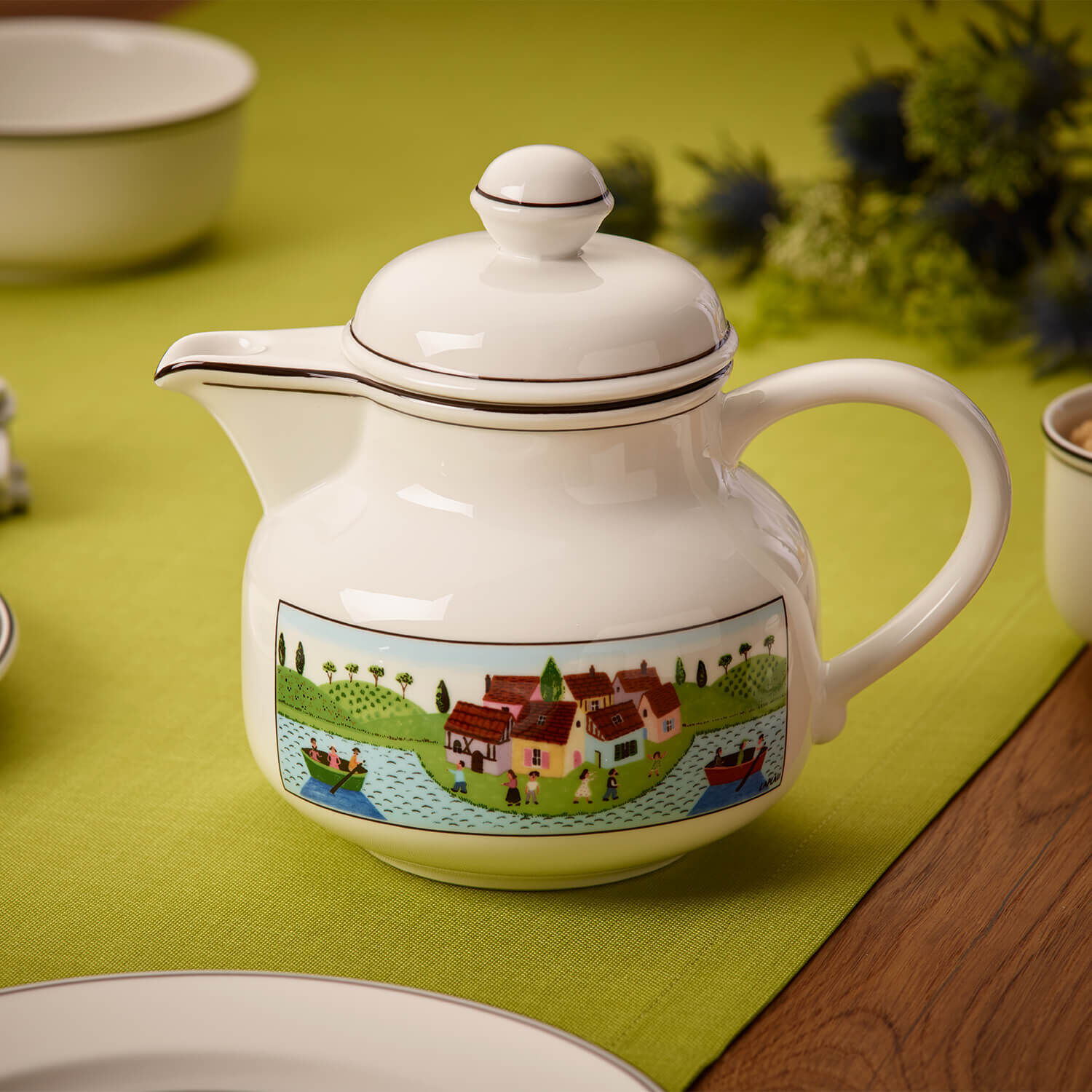 Design Naif Teapot - Multi-colored, 30.5 oz, Premium Porcelain