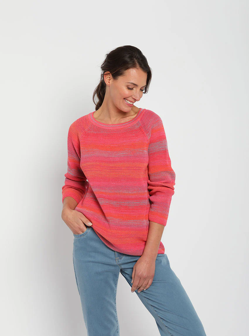Pull femme en coton organique rose peps