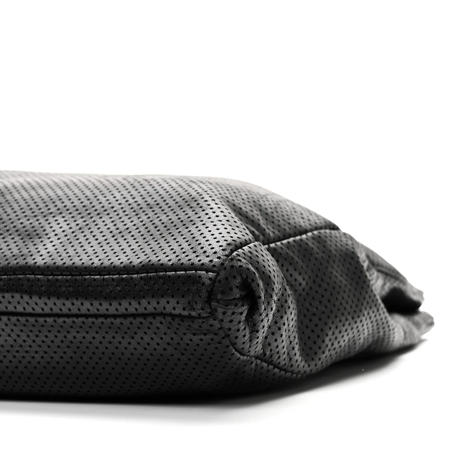 Calfskin Perforated Drill Tote Bag Black