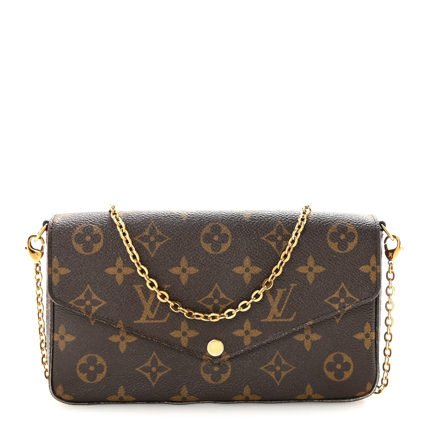 Monogram Pochette Felicie Chain Wallet Fuchsia