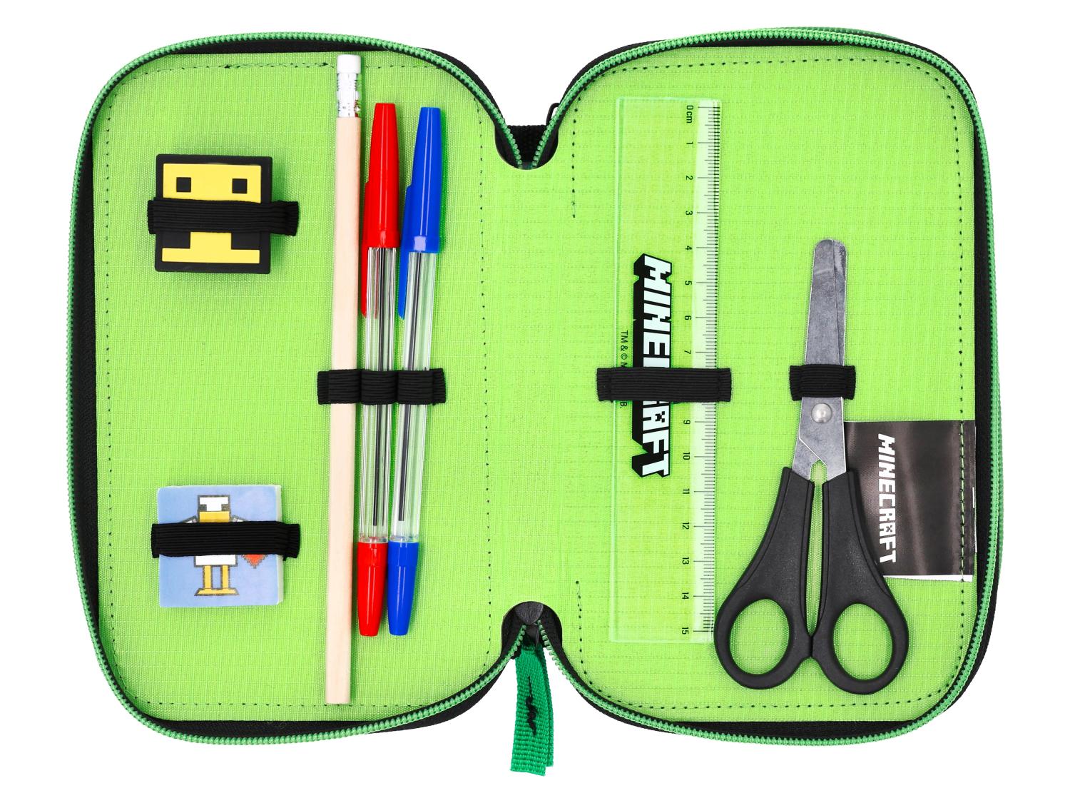 Minecraft Trousse  triple compartiment