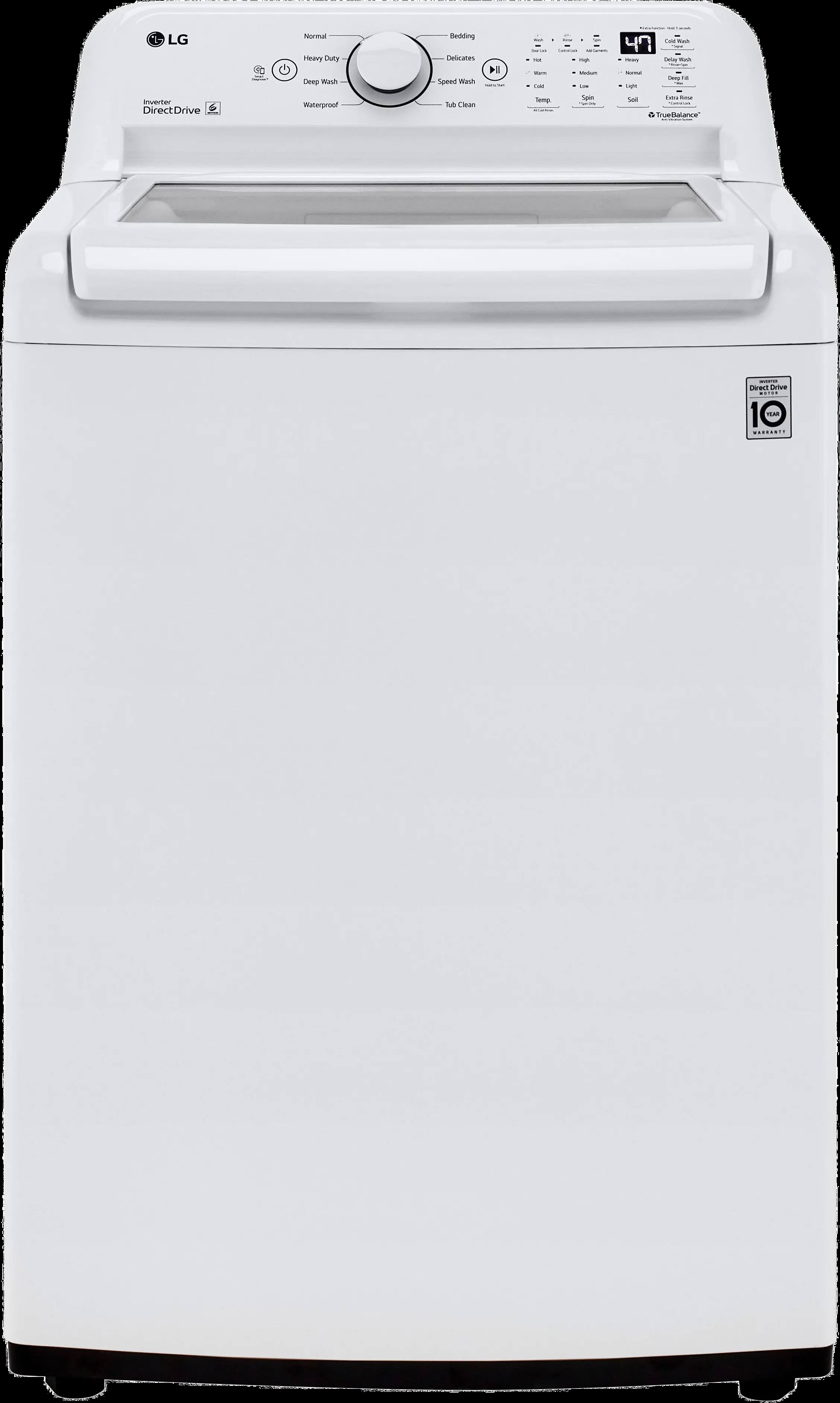 LG - 4.3 Cu ft Top Load Washer with 4-Way Agitator - White
